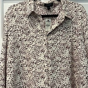 New With Tags Express Long Sleeve Portofino Blouse Size XL
